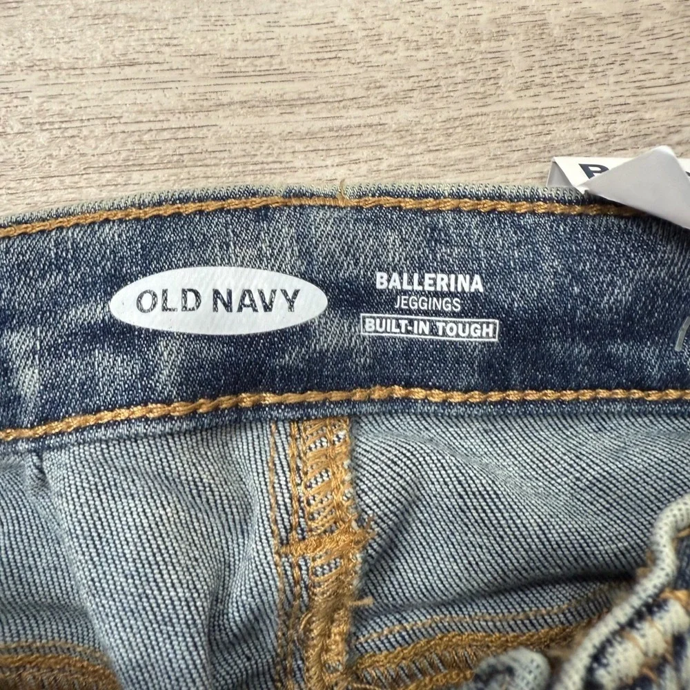 Old Navy Girls Ballerina Jeggings Blue‎ Denim Jeans Built-In Tough Size 6